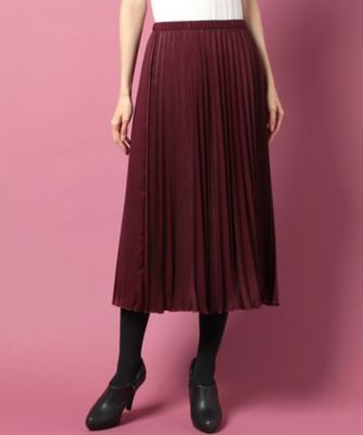 ＜レリアン プラスハウス＞ 大きいサイズ プリーツスカート ワイン 【三越・伊勢丹/公式】