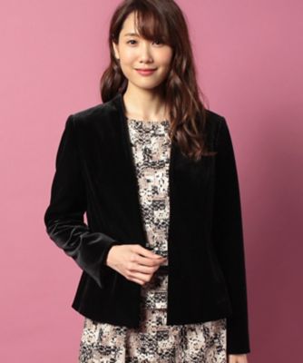 ＜レリアン プラスハウス＞ 大きいサイズ ベロアジャケット クロ 【三越・伊勢丹/公式】