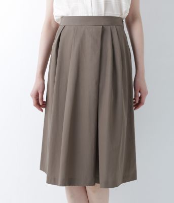 ＜ニューヨーカー/NEWYORKER＞ ランダムソフトタックミモレスカート(51219204) ボトルグリーン 【三越・伊勢丹/公式】
