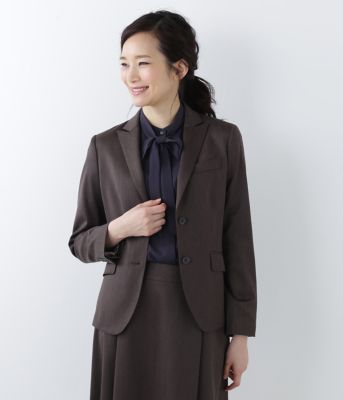 ＜ニューヨーカー/NEWYORKER＞ ウールシルクベネシャンジャケット(54-01-9101*)(クローバーサイズ) チャイロ 【三越・伊勢丹/公式】