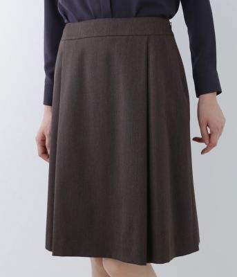 ＜ニューヨーカー/NEWYORKER＞ ウールシルクベネシャンスカート(54-21-9101*)(クローバーサイズ) チャイロ 【三越・伊勢丹/公式】