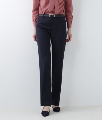 ＜ニューヨーカー/NEWYORKER＞ ウールシルクベネシャンパンツ(54-31-9101*)(クローバーサイズ) ネービーブルー 【三越・伊勢丹/公式】