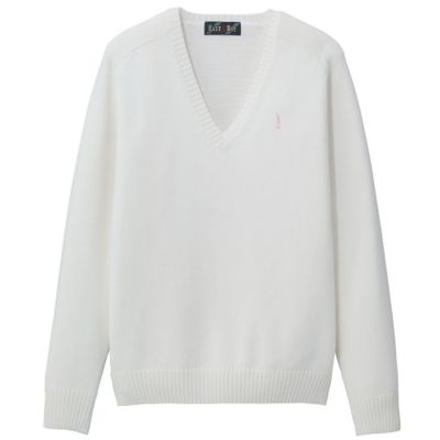 ＜EAST BOY/イーストボーイ＞ 7GハイツイストVネック長袖(6206002) ホワイト 【三越・伊勢丹/公式】