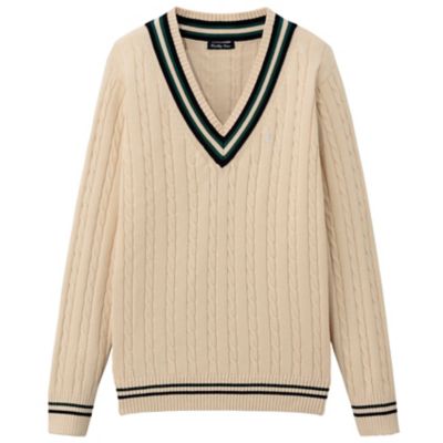 ＜Eastboy Venus＞ ハイツイスドドライタッチVネックニット(6216005) ベージュ 【三越・伊勢丹/公式】