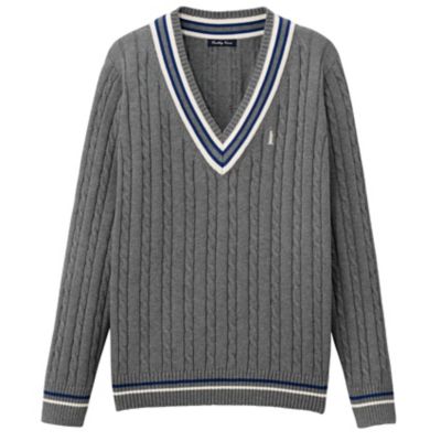 ＜Eastboy Venus＞ ハイツイスドドライタッチVネックニット(6216005) Ｄグレー 【三越・伊勢丹/公式】