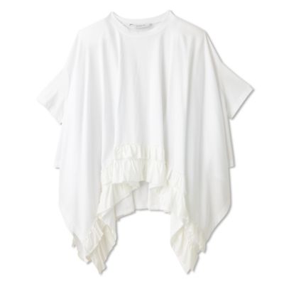 ＜ダンスキン＞ HALF SLEEVE FRILL TEE(DARK5732) オフホワイト 【三越・伊勢丹/公式】