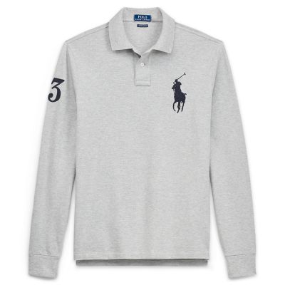 ＜POLO RALPH LAUREN（メンズ）/ポロラルフローレン＞ スリム フィット コットン メッシュ ポロシャツ D86・グレー 【三越・伊勢丹/公式】