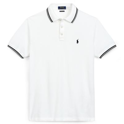 ＜POLO RALPH LAUREN（メンズ）/ポロラルフローレン＞ カスタム スリム フィット コットン ポロシャツ E86・ホワイト 【三越・伊勢丹/公式】