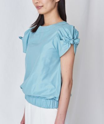 【SALE（伊勢丹）】＜レディ フォア ザ ウィークエンド/Ready for the Weekend＞ フレアーリボンスリーブブラウス(ISBL-SB056) ミント 【三越・伊勢丹/公式】