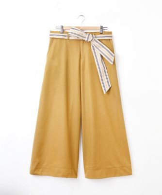 ＜Pale h'（ペールアッシュ）＞ 大きいサイズ エステルストレッチフレアワイドパンツ(PH17-AFP06)(クローバー) キャメル(04) 【三越・伊勢丹/公式】