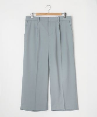 ＜Pale h'（ペールアッシュ）＞ 大きいサイズ ダブルクロスストレートクロップドパンツ(PH17-AFP11)(クローバー) ブルー(12) 【三越・伊勢丹/公式】