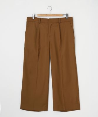 ＜Pale h'（ペールアッシュ）＞ 大きいサイズ ダブルクロスストレートクロップドパンツ(PH17-AFP11)(クローバー) モカ(05) 【三越・伊勢丹/公式】