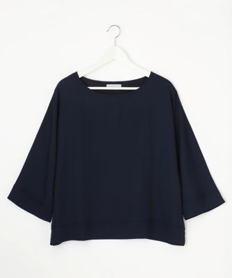 ＜Pale h'（ペールアッシュ）＞ 大きいサイズ ジョーゼットワイドブラウス(PH17-AFS10)(クローバー) ネイビー(13) 【三越・伊勢丹/公式】