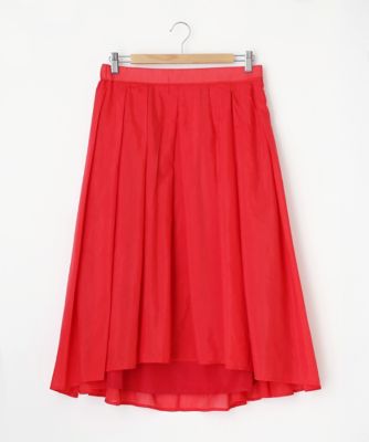 ＜Pale h'（ペールアッシュ）＞ 大きいサイズ シルク綿フレアスカート(PH17-AFSK07)(クローバー) レッド(15) 【三越・伊勢丹/公式】