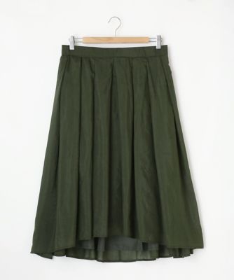＜Pale h'（ペールアッシュ）＞ 大きいサイズ シルク綿フレアスカート(PH17-AFSK07)(クローバー) カーキ(10) 【三越・伊勢丹/公式】