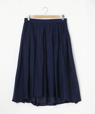 ＜Pale h'（ペールアッシュ）＞ 大きいサイズ シルク綿フレアスカート(PH17-AFSK07)(クローバー) ネイビー(13) 【三越・伊勢丹/公式】