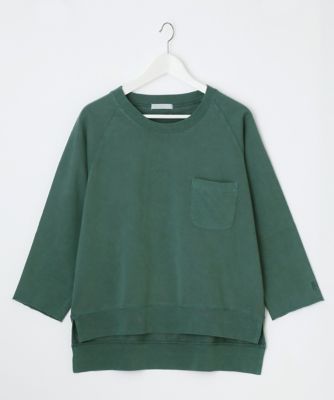 ＜Pale h'（ペールアッシュ）＞ 大きいサイズ 裏毛染料染めプルオーバー(PH17-AJ15)(クローバー) グリーン(09) 【三越・伊勢丹/公式】
