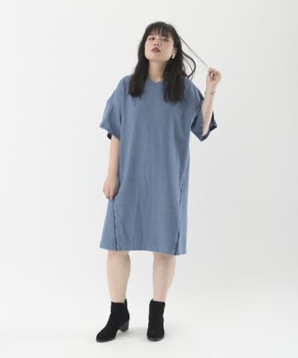 ＜Pale h'（ペールアッシュ）＞ 大きいサイズ ジョグデニムワンピース(PH17-AJOP07)(クローバー) ブルー(12) 【三越・伊勢丹/公式】