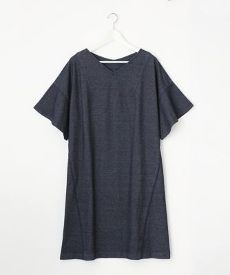 ＜Pale h'（ペールアッシュ）＞ 大きいサイズ ジョグデニムワンピース(PH17-AJOP07)(クローバー) ネイビー(13) 【三越・伊勢丹/公式】