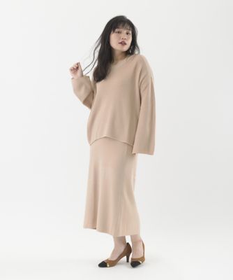 ＜Pale h'（ペールアッシュ）＞ 大きいサイズ セットアップニット(PH17-SK09)(クローバー) ピンク(18) 【三越・伊勢丹/公式】