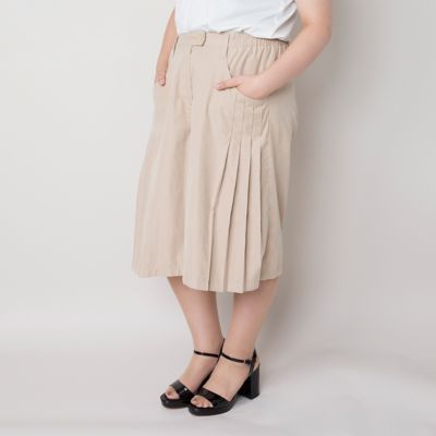 【SALE（伊勢丹）】＜VARAL DE MODA+＞ 大きいサイズ サイドハイタックキュロット(V71-1110)(クローバープラス) ベージュ 【三越・伊勢丹/公式】