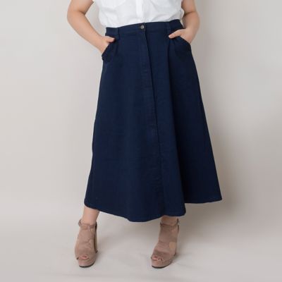 【SALE（伊勢丹）】＜VARAL DE MODA+＞ 大きいサイズ ストレッチデニムマキシスカート(V71-2300)(クローバープラス) ネイビー 【三越・伊勢丹/公式】