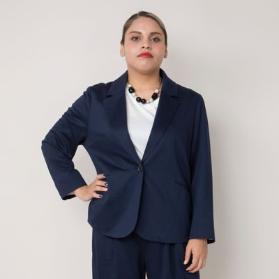 【SALE（伊勢丹）】＜VARAL DE MODA+＞ 大きいサイズ モックロディジャケット(V71-3000)(クローバープラス) ネイビー 【三越・伊勢丹/公式】