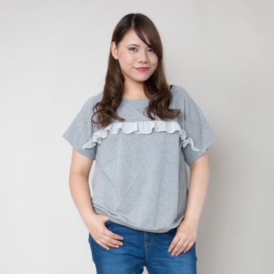 【SALE（伊勢丹）】＜VARAL DE MODA+＞ 大きいサイズ リヨセル綿ストレッチ裏毛プルオーバー(V71-4120)(クローバー) ライトグレー 【三越・伊勢丹/公式】