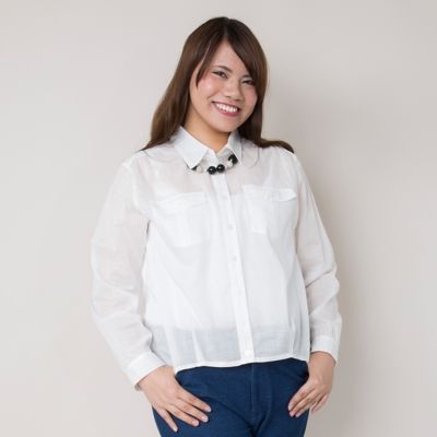 【SALE（伊勢丹）】＜VARAL DE MODA+＞ 大きいサイズ スラブローンワッシャータックブラウス(V71-4250)(クローバー) オフホワイト 【三越・伊勢丹/公式】