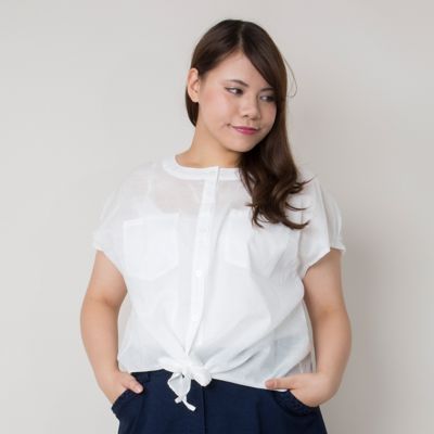 【SALE（伊勢丹）】＜VARAL DE MODA+＞ 大きいサイズ 80sスラブローンワッシャーサマーブラウス(V71-4251)(クローバープラス) オフホワイト 【三越・伊勢丹/公式】