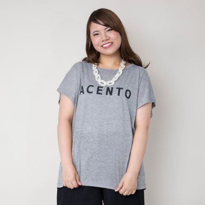 【SALE（伊勢丹）】＜VARAL DE MODA+＞ 大きいサイズ ソフト天竺ロゴTシャツ(V71-4360)(クローバープラス) グレー 【三越・伊勢丹/公式】