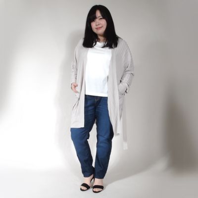 【SALE（伊勢丹）】＜VARAL DE MODA+＞ 大きいサイズ Vネックロングカーディガン(V71-5000)(クローバー) ライトグレー 【三越・伊勢丹/公式】