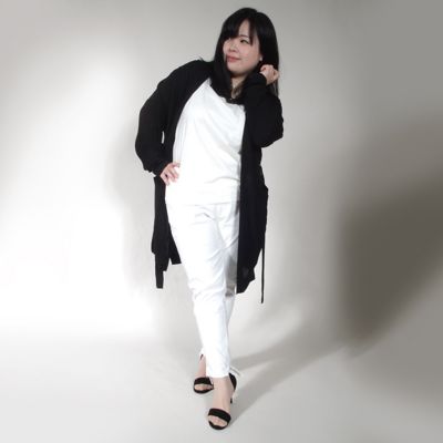 【SALE（伊勢丹）】＜VARAL DE MODA+＞ 大きいサイズ Vネックロングカーディガン(V71-5000)(クローバー) ブラック 【三越・伊勢丹/公式】