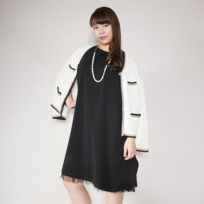 【SALE（伊勢丹）】＜VARAL DE MODA+＞ 大きいサイズ ラメニットツイードジャケット(V71-5100)(クローバー) オフホワイト 【三越・伊勢丹/公式】