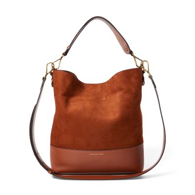 ＜POLO RALPH LAUREN（ウィメンズ）/ポロラルフローレン＞ ヌバック レザー ホーボーバッグ B37ブラウン 【三越・伊勢丹/公式】