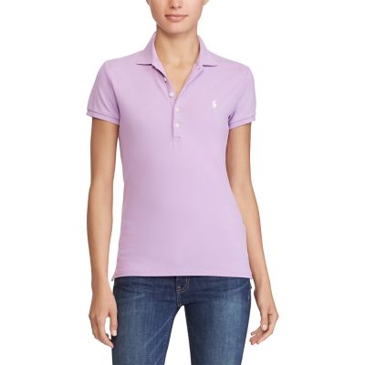 ＜POLO RALPH LAUREN（ウィメンズ）/ポロラルフローレン＞ スキニー ストレッチ メッシュ ポロシャツ D62パープル 【三越・伊勢丹/公式】