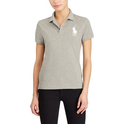 ＜POLO RALPH LAUREN（ウィメンズ）/ポロラルフローレン＞ スキニー フィット Big Pony ポロシャツ D86グレー 【三越・伊勢丹/公式】