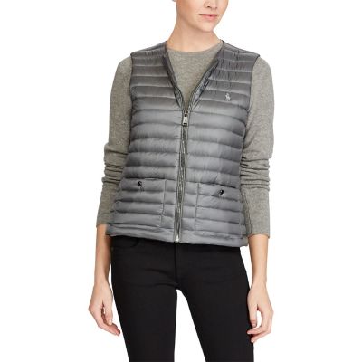 ＜POLO RALPH LAUREN（ウィメンズ）/ポロラルフローレン＞ フルジップ ダウン ベスト D86グレー 【三越・伊勢丹/公式】