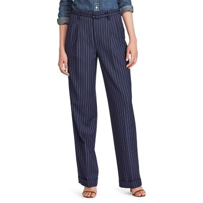 ＜POLO RALPH LAUREN（ウィメンズ）/ポロラルフローレン＞ ピンストライプ ウール ストレート パンツ 【三越・伊勢丹/公式】