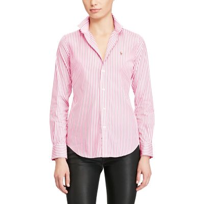 ＜POLO RALPH LAUREN（ウィメンズ）/ポロラルフローレン＞ ストレッチ スリムフィット ストライプド シャツ D60ピンク 【三越・伊勢丹/公式】