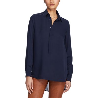 ＜POLO RALPH LAUREN（ウィメンズ）/ポロラルフローレン＞ シルク ジョーゼット シャツ B82ブルー 【三越・伊勢丹/公式】