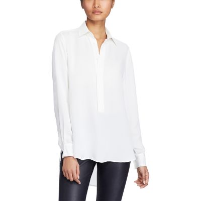 ＜POLO RALPH LAUREN（ウィメンズ）/ポロラルフローレン＞ シルク ジョーゼット シャツ E86ホワイト 【三越・伊勢丹/公式】