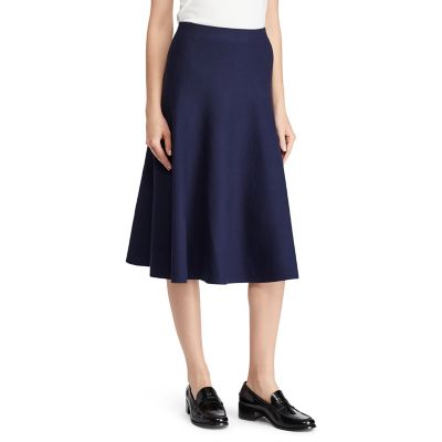 ＜POLO RALPH LAUREN（ウィメンズ）/ポロラルフローレン＞ ニット A ライン スカート B82ブルー 【三越・伊勢丹/公式】