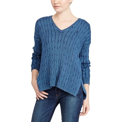 ＜POLO RALPH LAUREN（ウィメンズ）/ポロラルフローレン＞ ケーブルニット サイドスリット セーター 【三越・伊勢丹/公式】