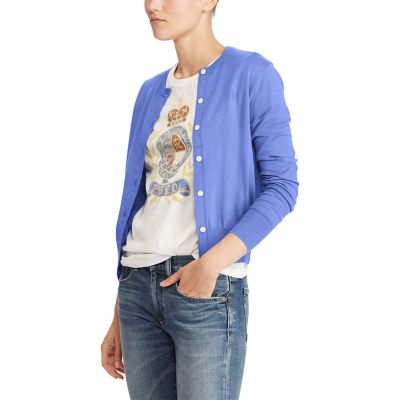 ＜POLO RALPH LAUREN（ウィメンズ）/ポロラルフローレン＞ ピマ コットン カーディガン B28ブルー 【三越・伊勢丹/公式】