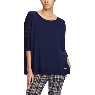 ＜POLO RALPH LAUREN（ウィメンズ）/ポロラルフローレン＞ サイドスリット クルーネック セーター B82ブルー 【三越・伊勢丹/公式】