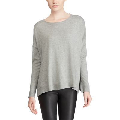 ＜POLO RALPH LAUREN（ウィメンズ）/ポロラルフローレン＞ サイドスリット クルーネック セーター D86グレー 【三越・伊勢丹/公式】