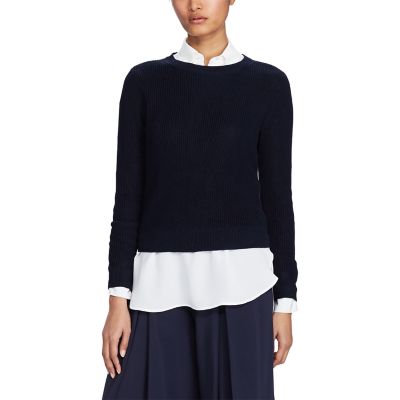 ＜POLO RALPH LAUREN（ウィメンズ）/ポロラルフローレン＞ ボタンバック クルーネック セーター 【三越・伊勢丹/公式】