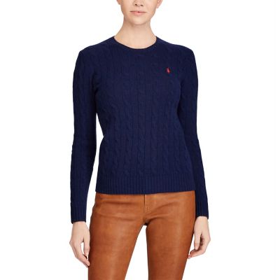 ＜POLO RALPH LAUREN（ウィメンズ）/ポロラルフローレン＞ ウールカシミヤ クルーネック セーター B82ブルー 【三越・伊勢丹/公式】