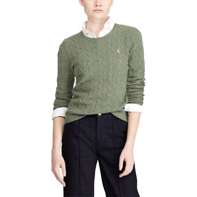 ＜POLO RALPH LAUREN（ウィメンズ）/ポロラルフローレン＞ ウールカシミヤ クルーネック セーター C52グリーン 【三越・伊勢丹/公式】